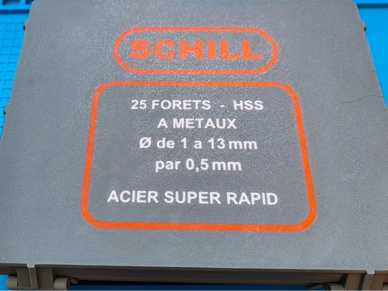 Boite de rangement de forets métaux HSS