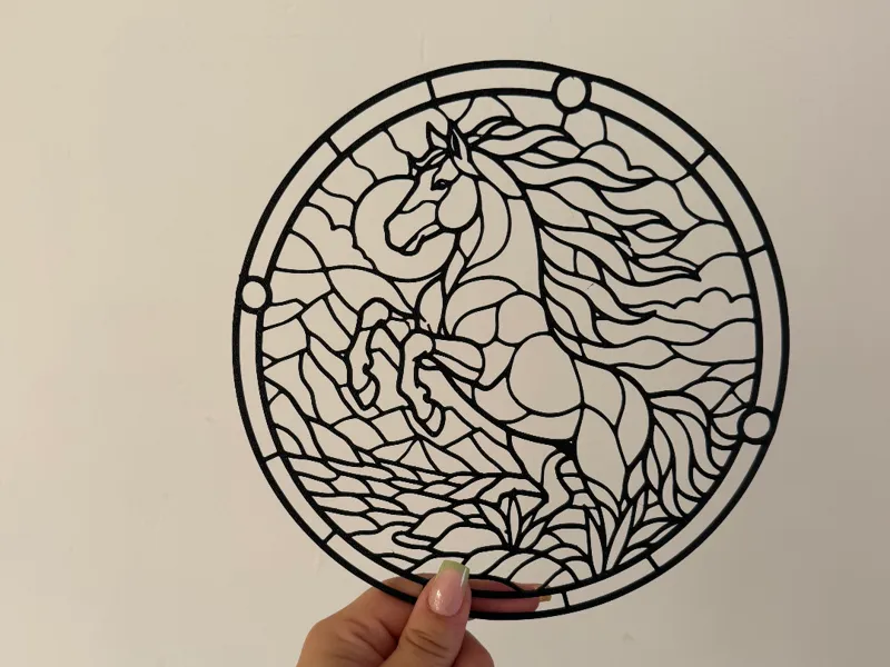Décoration murale effet Vitrail - Cheval sauvage