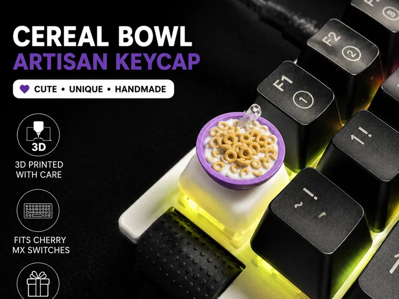 Cereal bowl keycap for Cherry MX keyboard