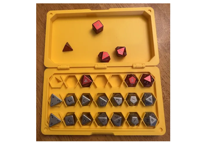 Polyhedral Dice Box with Individual Dice Cells