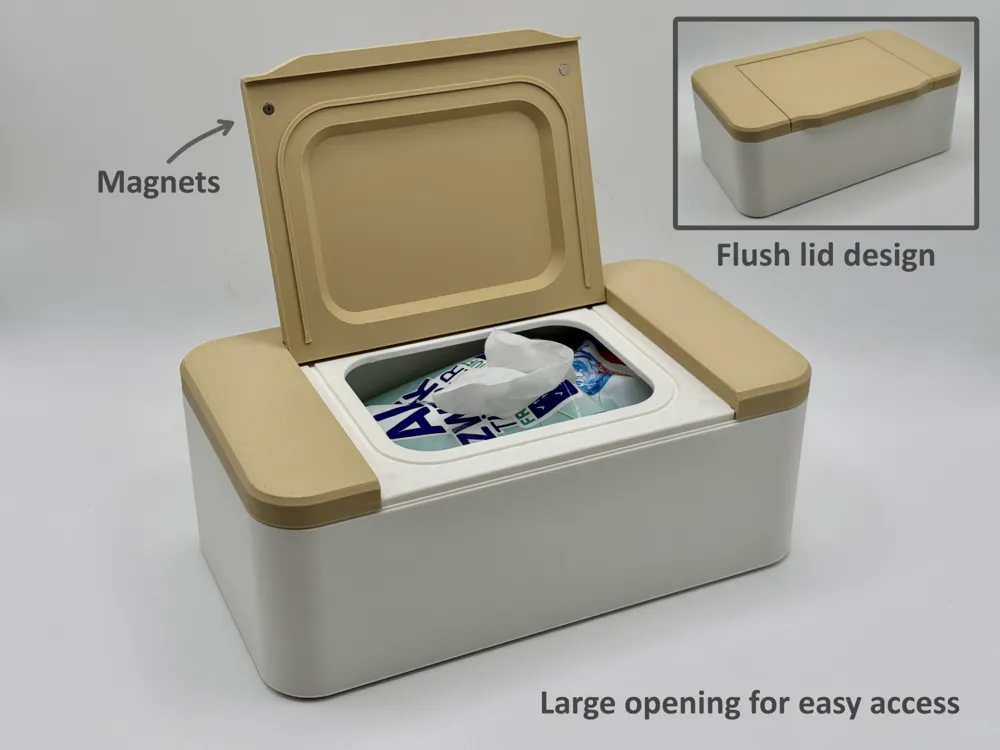 Caja o estuche: Wet Wipes Box – Clean Look & Easy to Use. Referencia del modelo original.