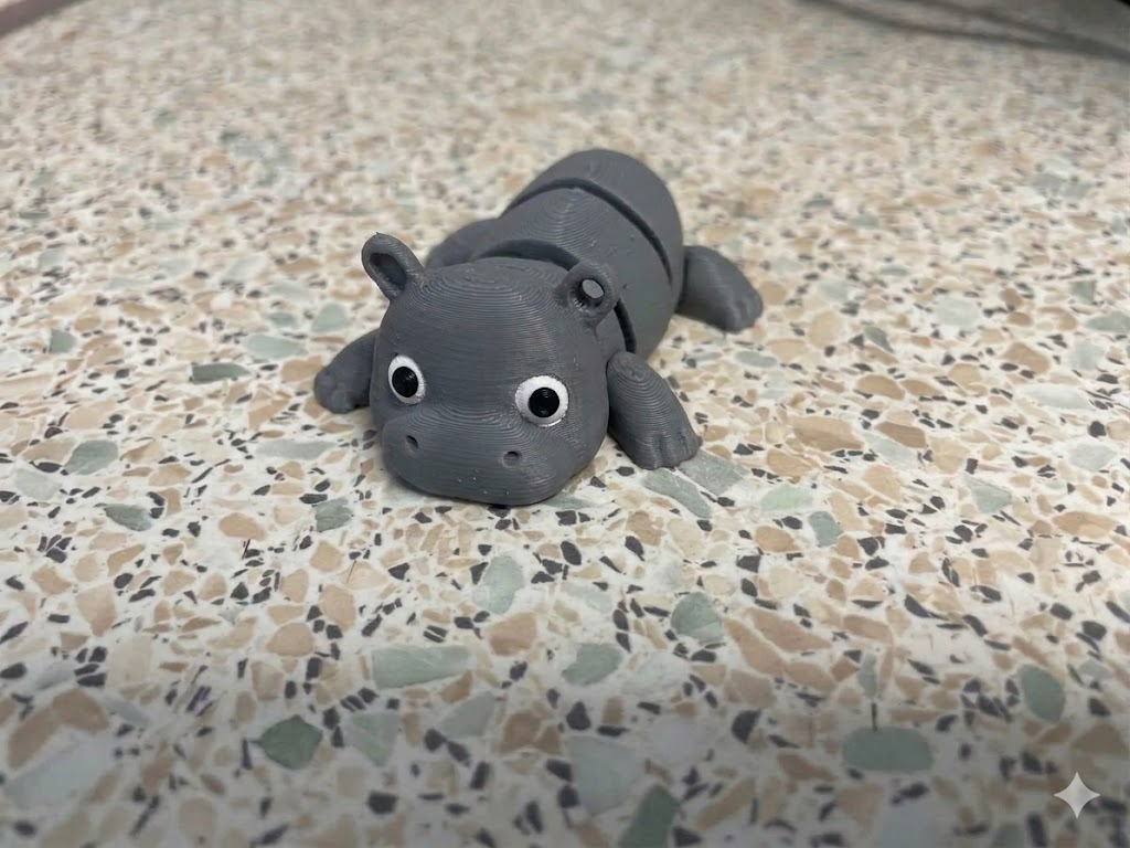 Cute flexi hippo keychain