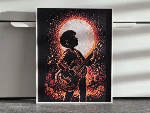 Cuadro decorativo en 3D: Disney Coco Hueforge — referencia de MakerWorld