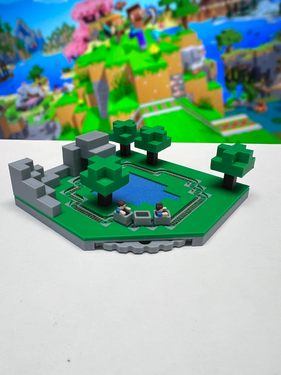 Minecraft Diorama – Moving Minecarts & Boat view 2