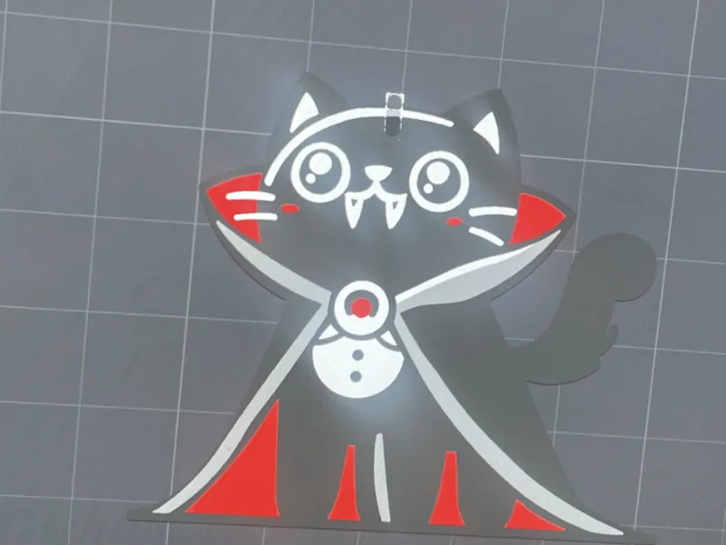 Dracula Cat Keychain