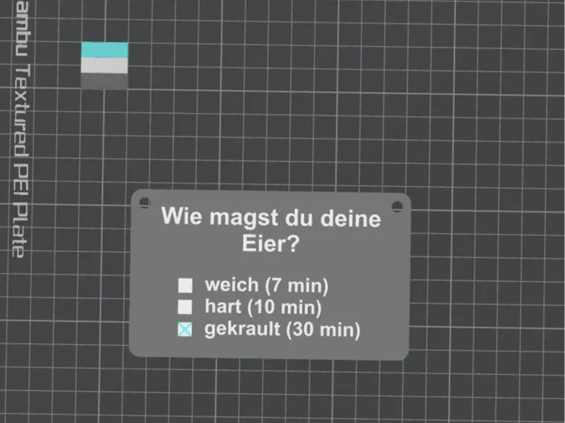 Schild/Anhänger Wie magst du deine Eier?