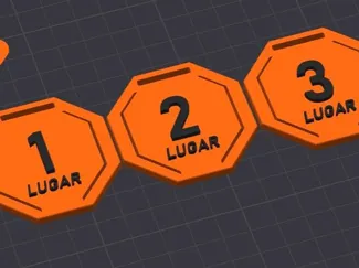 Medalla deportiva Hexagonal