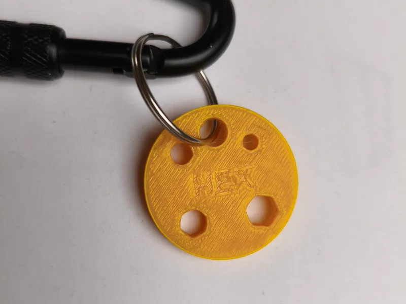 3g!!! Customizable Parametric Keychain Hex Wrench 