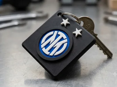 Inter FC Keychain - 2 Stars - AMS Ready