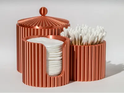 Vanity containers for cotton pads, Q-tips etc.