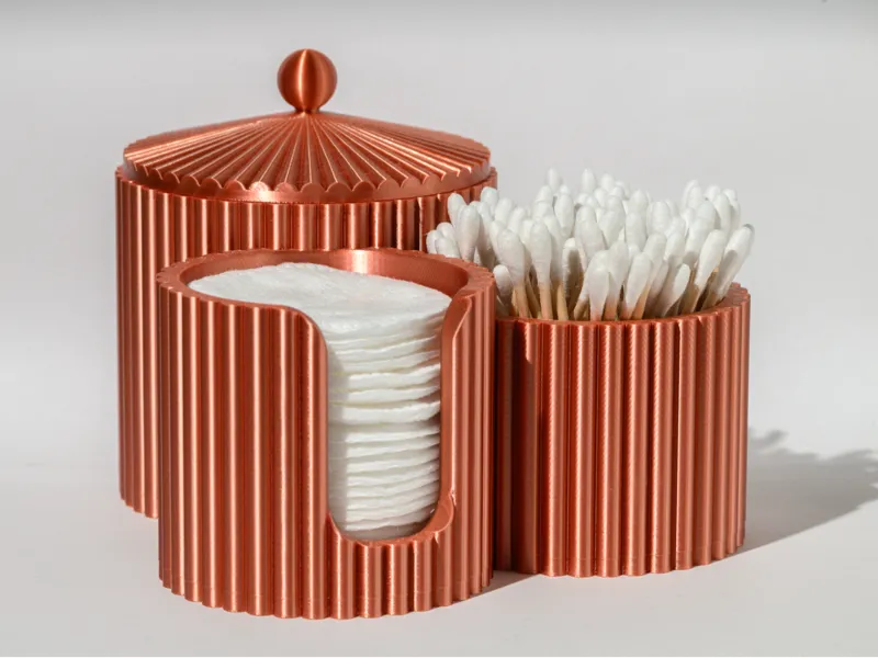 Vanity containers for cotton pads, Q-tips etc.