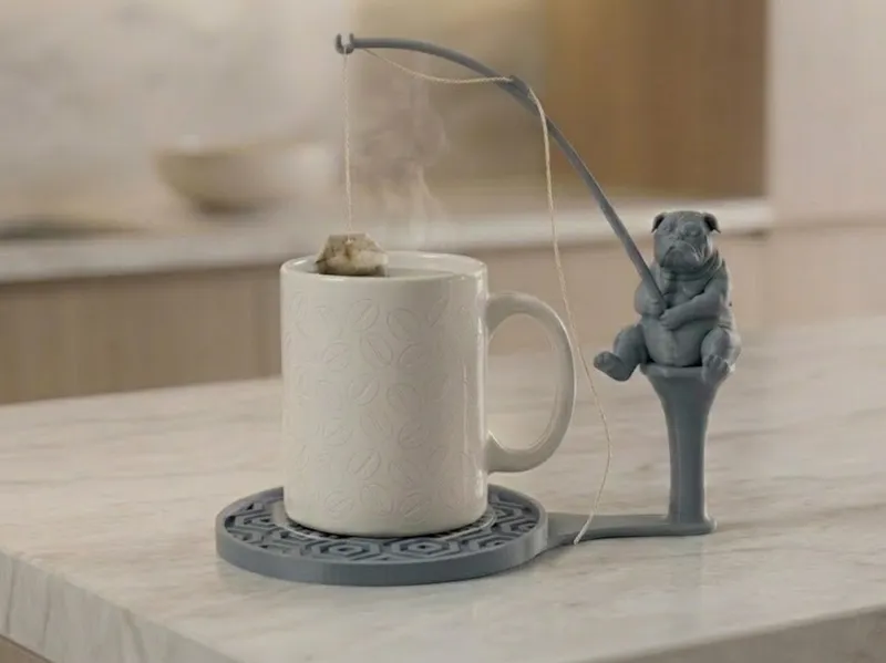 Fishing Bulldog Teabag Holder