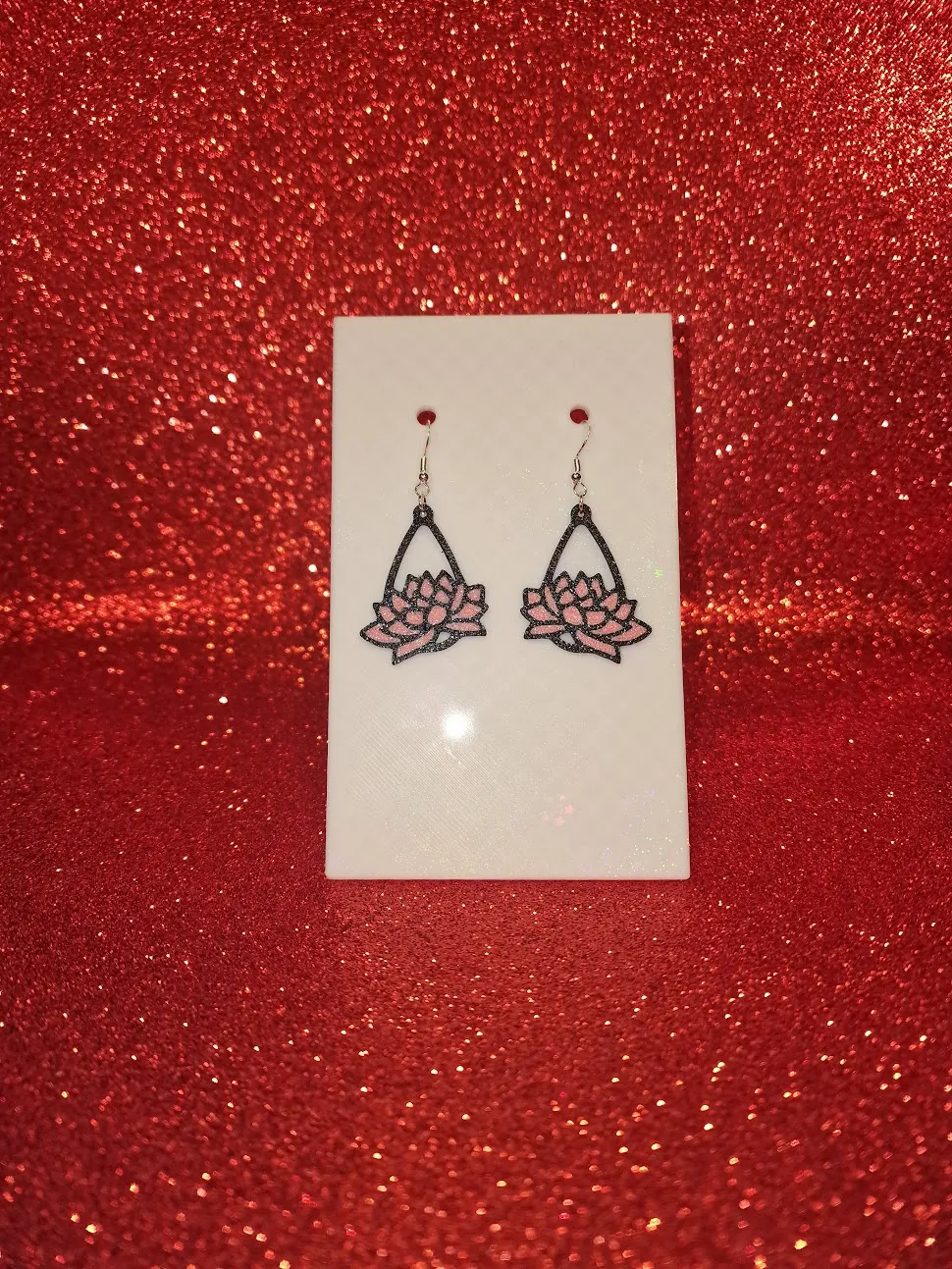 Lotus in a drop earrings view 2