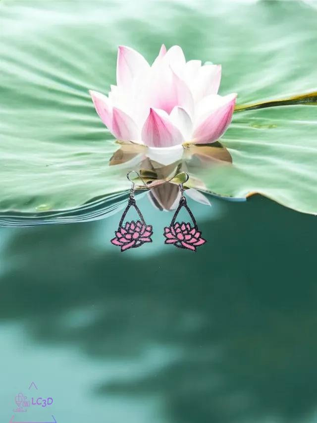 Lotus in a drop earrings