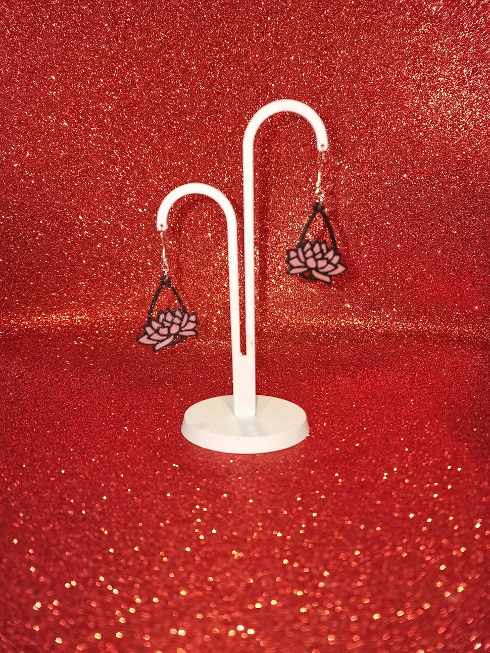 Lotus in a drop earrings view 3