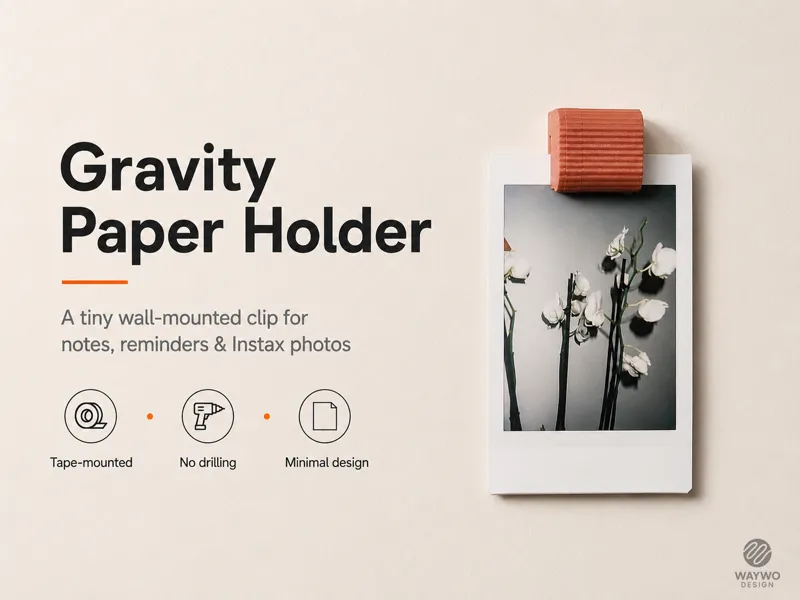 Wall Mounted Paper Holder | Notes & Photo Clip