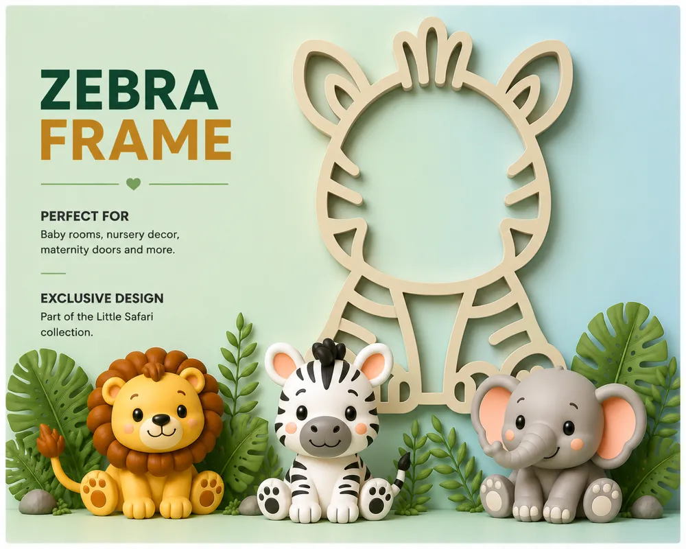 Wall art : Zebra decoratie frame - Free 3D Print Model - MakerWorld