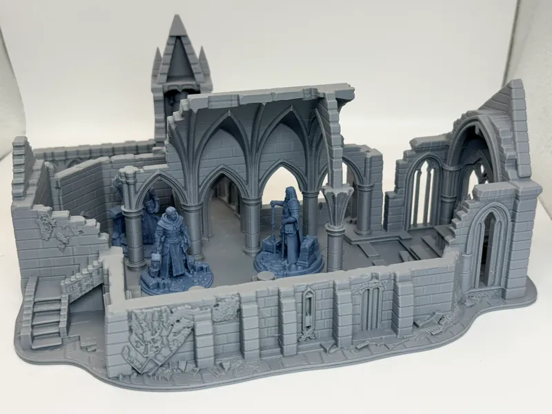 Ruined Gothic Abbey Monastery D&D Tabletop Terrain