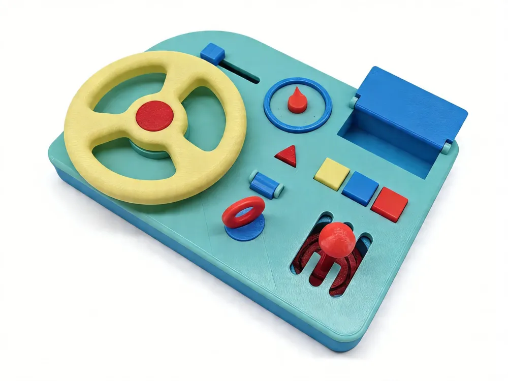 Miniatura 2 do modelo 3D 儿童方向盘驾驶，颜色认知玩具