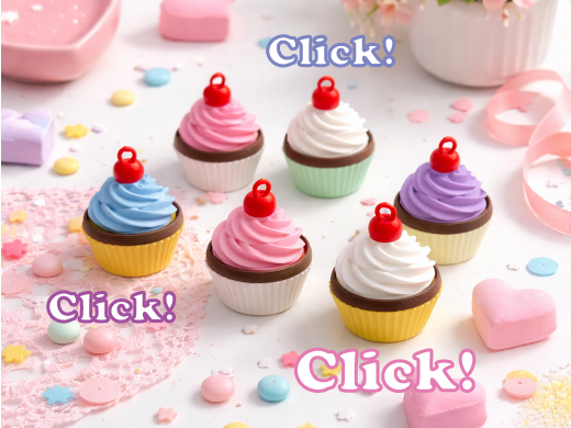 Cupcake Fidget Toy - Clicker Keychain