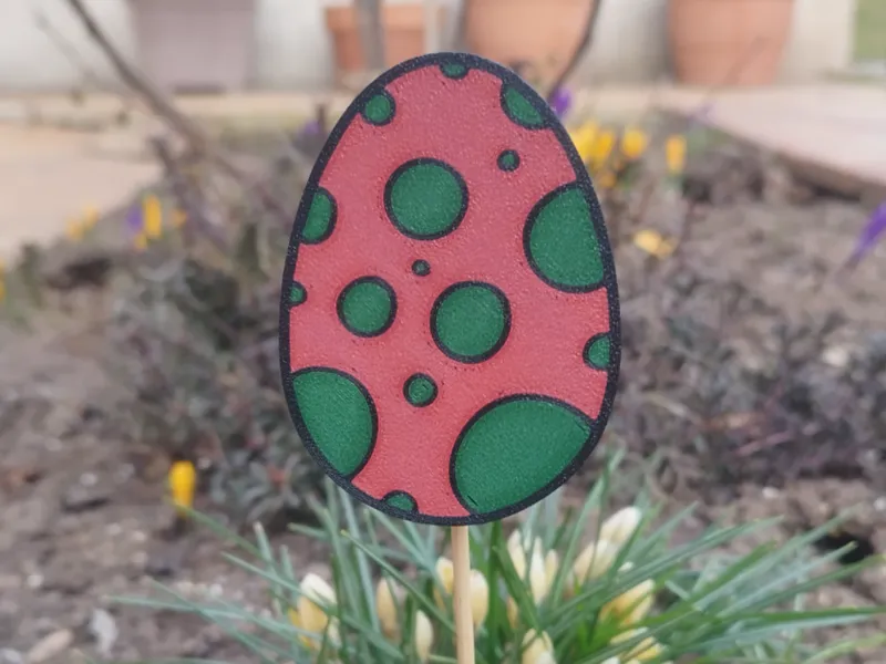 Egg - points - easter flower pot decoration