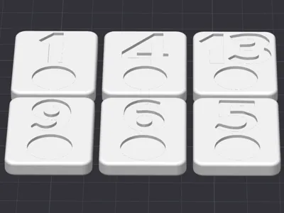 Rummikub Replacement Pieces (1, 4, 5, 6, 9 & 13)