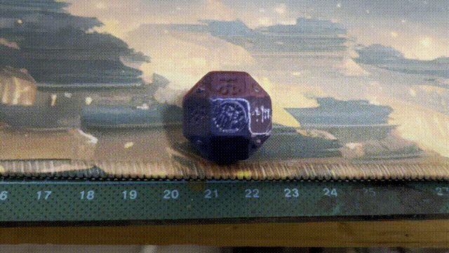 （内凹版本，只要3g）道诡异仙坐忘道骰子-十八面汉代金错银骰子