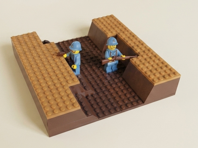 Brick LEGOs baseplate - River or WW1 / WW2 trench - 1