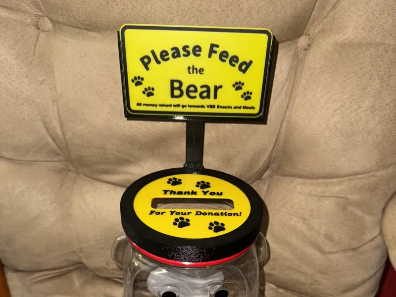 Donation Jar Display Sign Topper