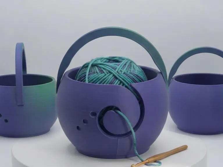 Wool/Yarn Bowl V1 Plain (Handle or Hook Loop)