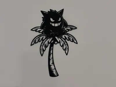 Gengar on a palm wall art decoration