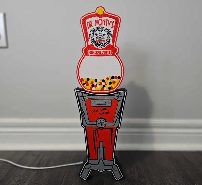 Gobblegum Machine Lightbox LED Lamp