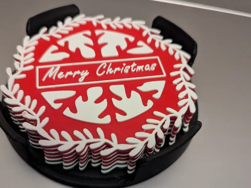 Christmas Coaster with Reef boarder - Snow flakes