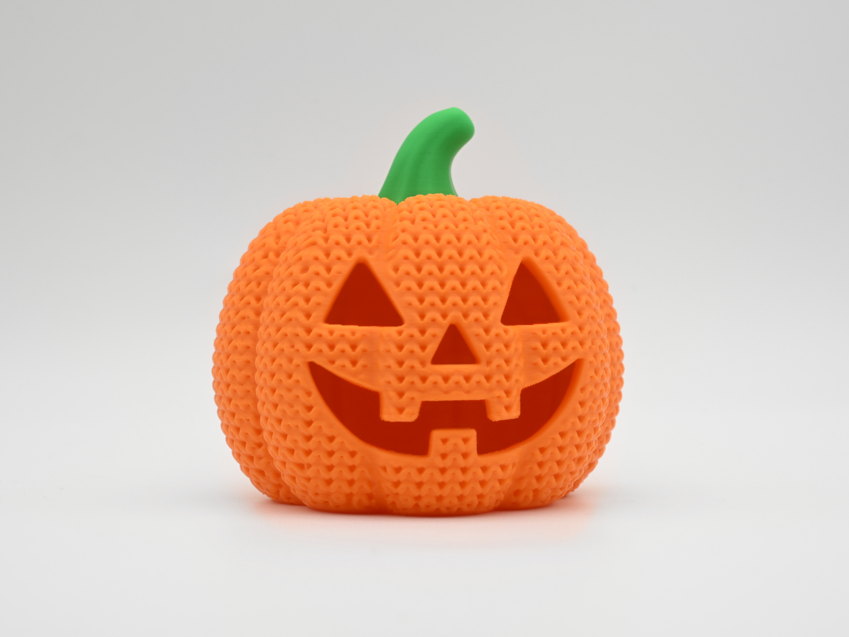Knitted Pumpkin Jack-O-Lantern - Halloween - 1