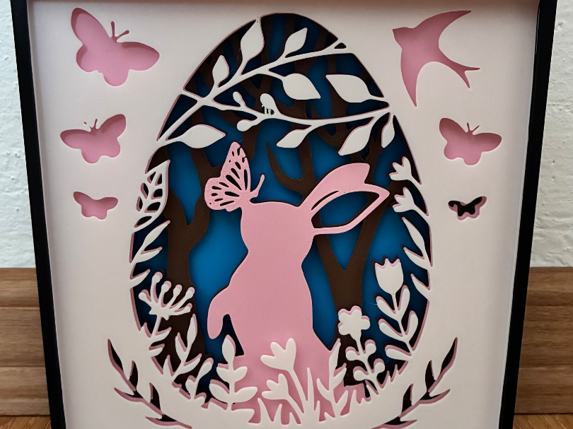Easter bunny shadow box