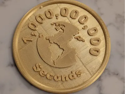 1 Billion Seconds Milestone Coin & Display Stand