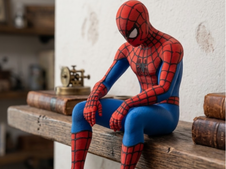 Spiderman sitting on ledge 4 color - 3D printed Characters, in stock in India