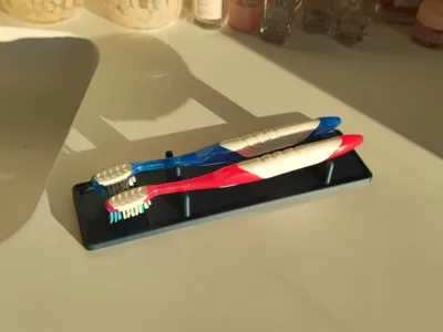Dual Toothbrush Holder - Clean, Compact &Practical