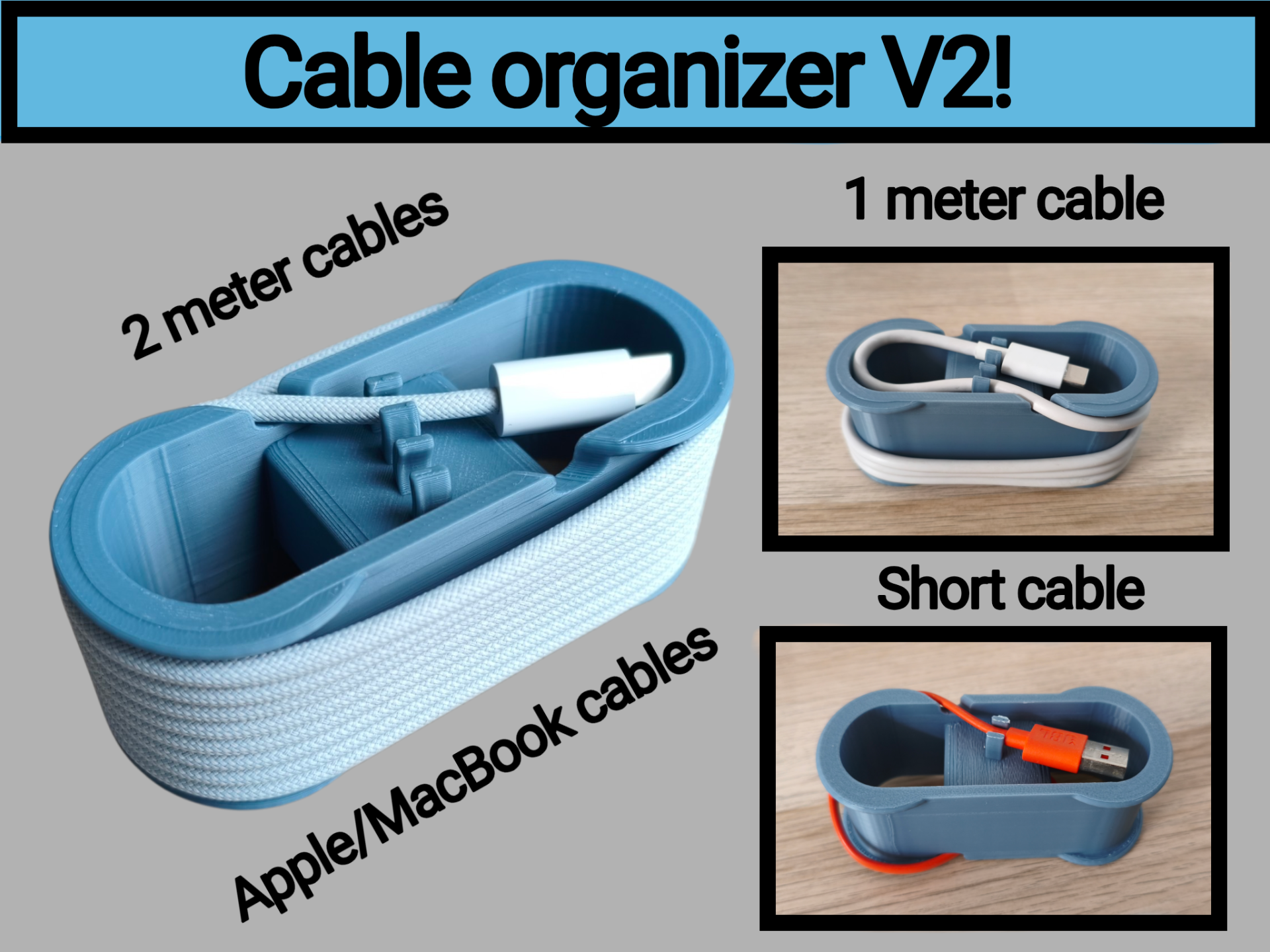 Cable organizer V2 - (Long cable compatible) - USB - 1