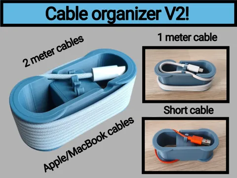 Organizador: Cable organizer V2 - (Long cable compatible) - USB — referencia de MakerWorld