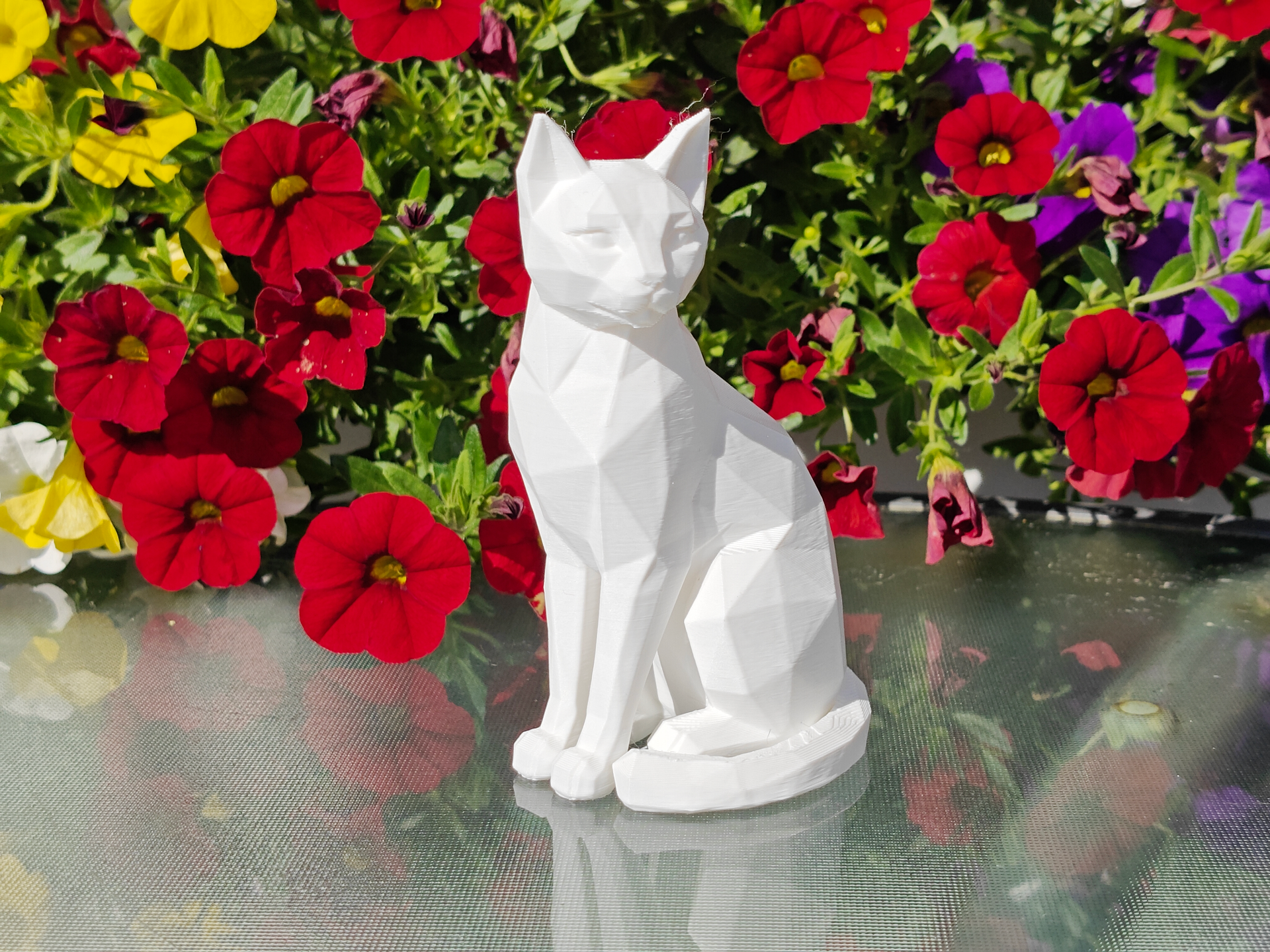 Geometric Low Poly Cat Figurine
