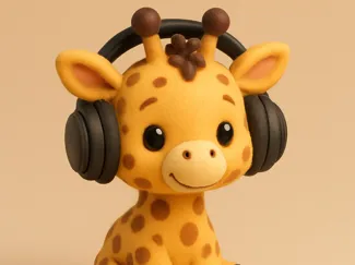 Giraffa con cuffie