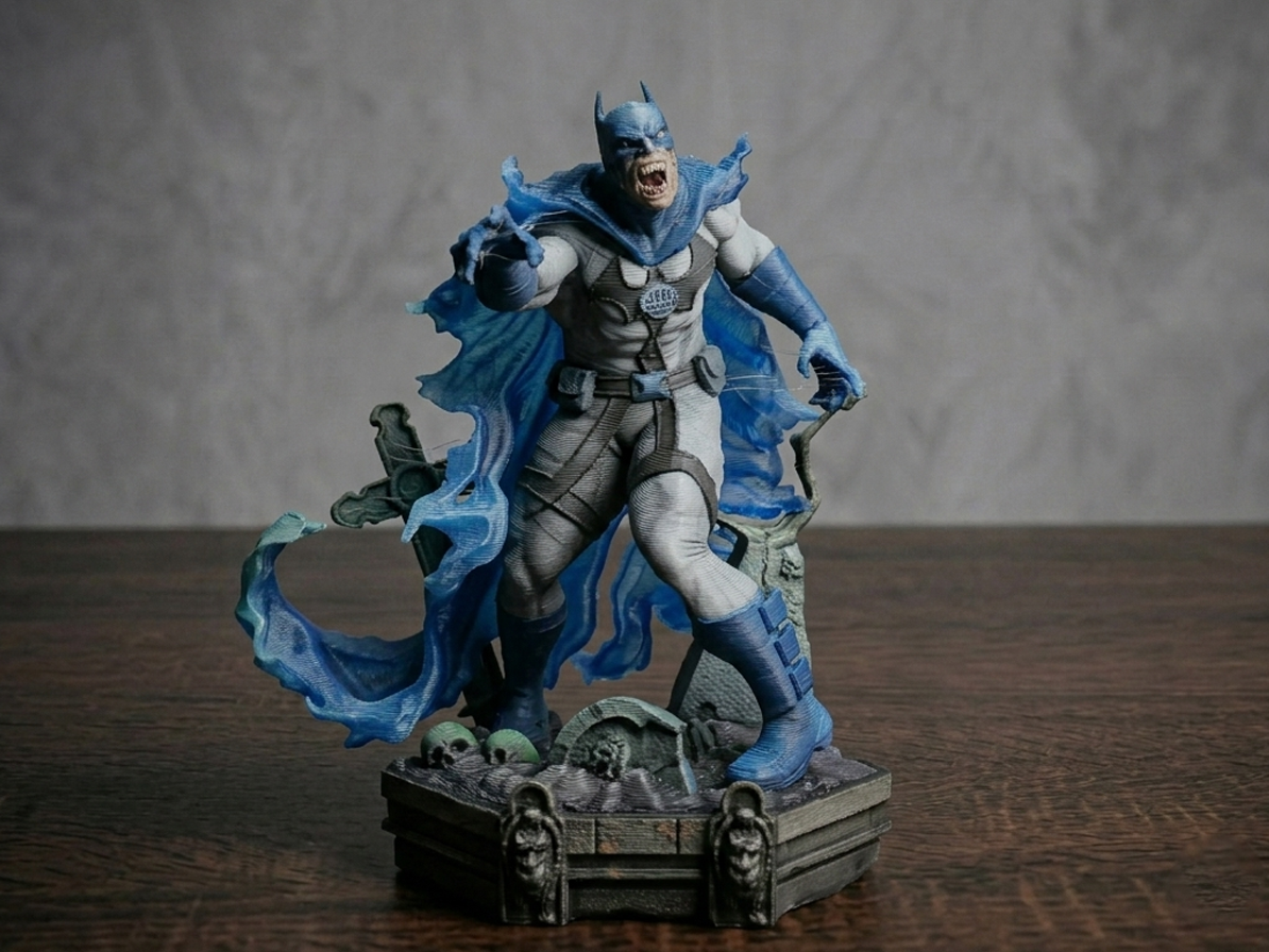 Zombie Batman Statue with Graveyard Base