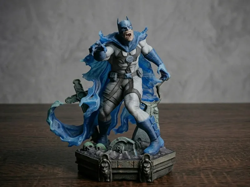 Zombie Batman Statue with Graveyard Base