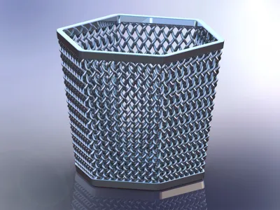 Container HEX 100mm, 75mm bottom x 100mm tall
