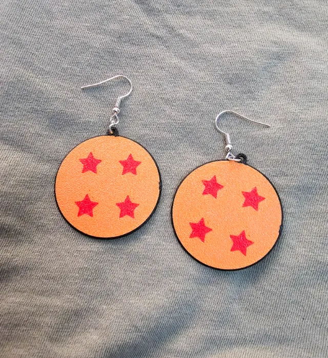 4 Star Dragonball Earrings - Multicolor
