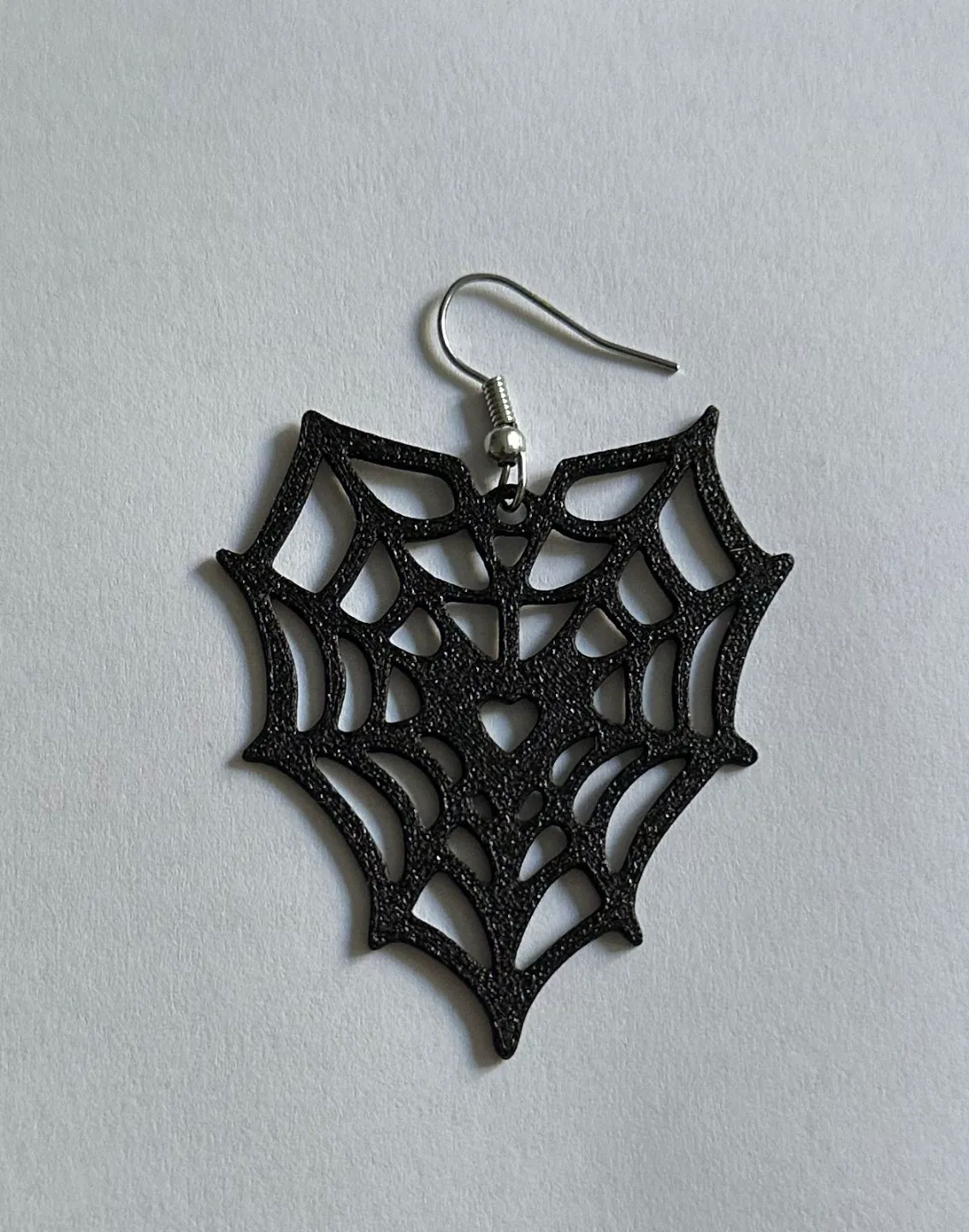 Heart Web Earring Halloween view 2
