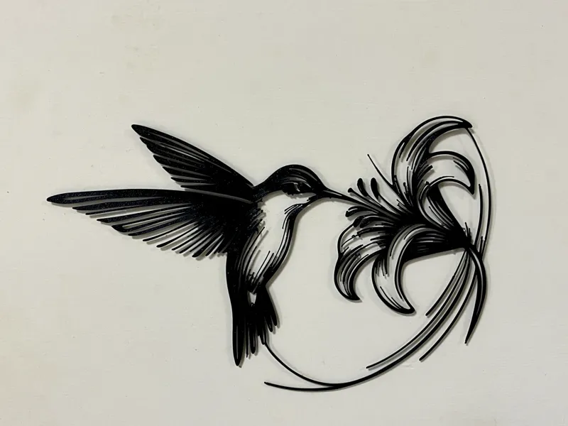 Wall Art - Hummingbird and Lily I