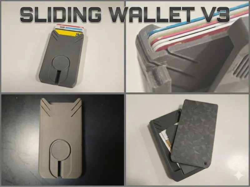 Cartera deslizante V3. 6 tarjetas y clip dinero