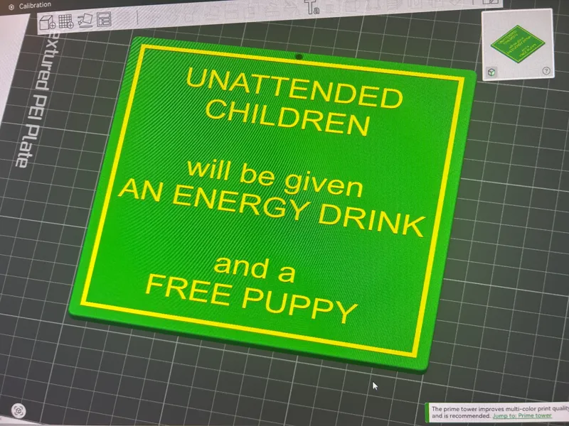 Unattended Children Wall Sign
